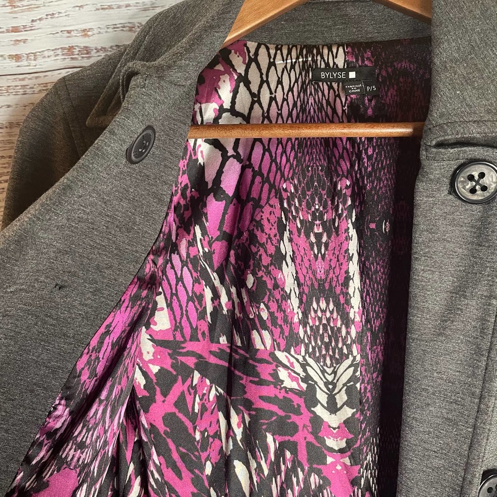 BYLYSE Stretch Jacket Coat Outerwear Petite Small Heather Gray - Picture 3 of 9